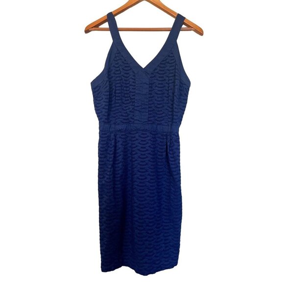 Old Navy Eyelet Fitted Navy Blue Dress 10 - Picture 4 of 6